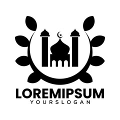 mosque logo design vector