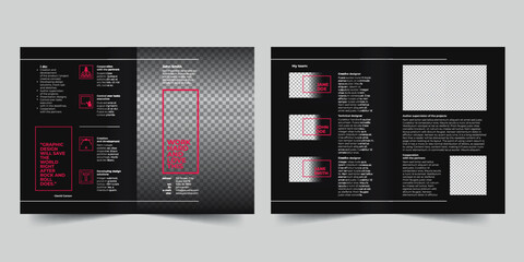Art Director bifold brochure template. A clean, modern, and high-quality design bifold brochure vector design. Editable and customize template brochure