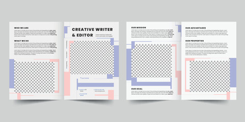 Author bifold brochure template. A clean, modern, and high-quality design bifold brochure vector design. Editable and customize template brochure