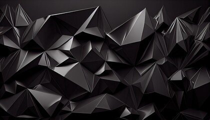 Naklejka premium Abstract black crystal background faceted texture