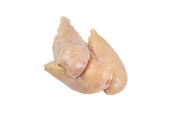 Chicken meat isolate on a white background. Selective focus.