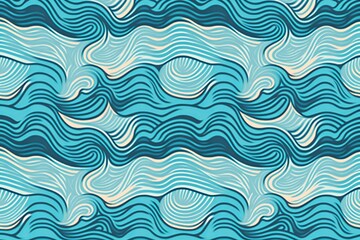 Seamless Waves Pattern made with Generative AI