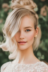 Fototapeta premium Timeless Elegance: Girl's Portraits that Embrace Grace and Charm with Generative AI Technology