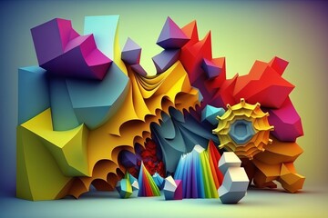 3D Colorful Background made with Generative AI