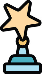 Ranking star cup icon. Outline Ranking star cup vector icon for web design isolated on white background color flat