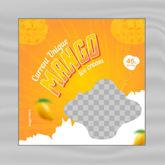 Special mango fruits menu social media post design  template