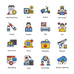 Miscellaneous vector filled outline icon style illustration. EPS 10 File Set 4