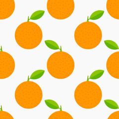 Fototapeta na wymiar Oranges fruit seamless pattern. Vector illustration.