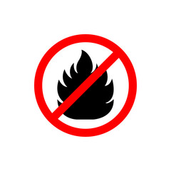 No fire allowed sign icon isolated on white background. Vector illustration