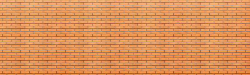 Fototapeta premium Orange brick wall as background. Banner design