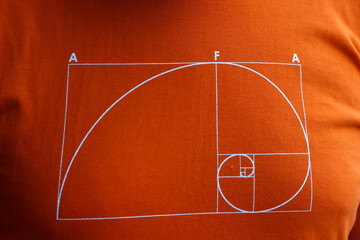 Golden ratio in orange background