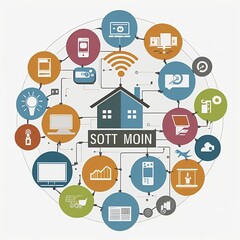 Connection of internet of things symbols