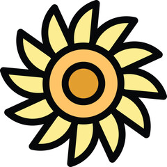 Cute flower icon. Outline Cute flower vector icon for web design isolated on white background color flat