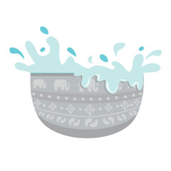 Silver bowl with splash vector