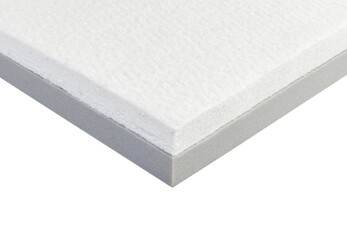 Mattress bed sponge section on the isolated white background.
