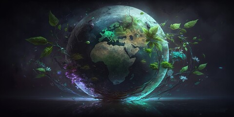 Concept art depicting the world and environment, suitable for use in illustrations. Generative AI.