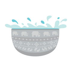 Fototapeta premium silver bowl with water splash thai culture