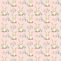 Happy Easter Bunny Seamless Patterns