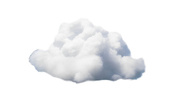 White clound isolated on white background png format. Ai generated