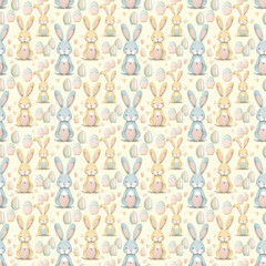 Happy Easter Bunny Seamless Patterns