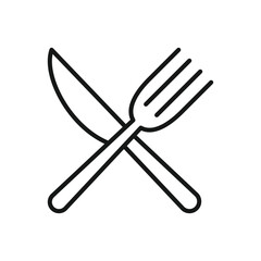 Editable Icon of Fork and Knife, Vector illustration isolated on white background. using for Presentation, website or mobile app
