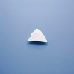cloud in the blue sky computing concept. abstract origami cloud on the center of the paper