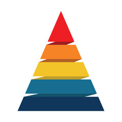 Pyramid Infographic, funnel pyramid business infographic with 5 charts. Template can be edited, recolored, editable. EPS Vector	