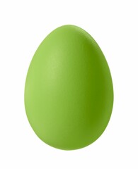 One green Easter egg isolated on white