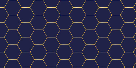 Abstract blue background with hexagonal shapes and Surface polygonal pattern with glowing hexagons background. hexagon concept design abstract technology background.