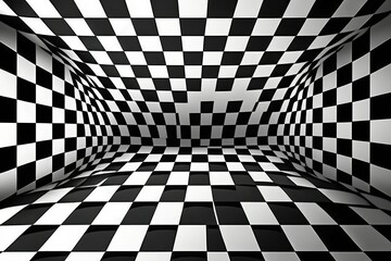 Checkboard pattern, black and white background (Ai generated)