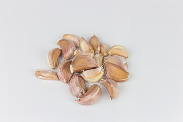 Garlic cloves on a white background. Clipping path included.