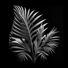 Generative AI, black and white, plant