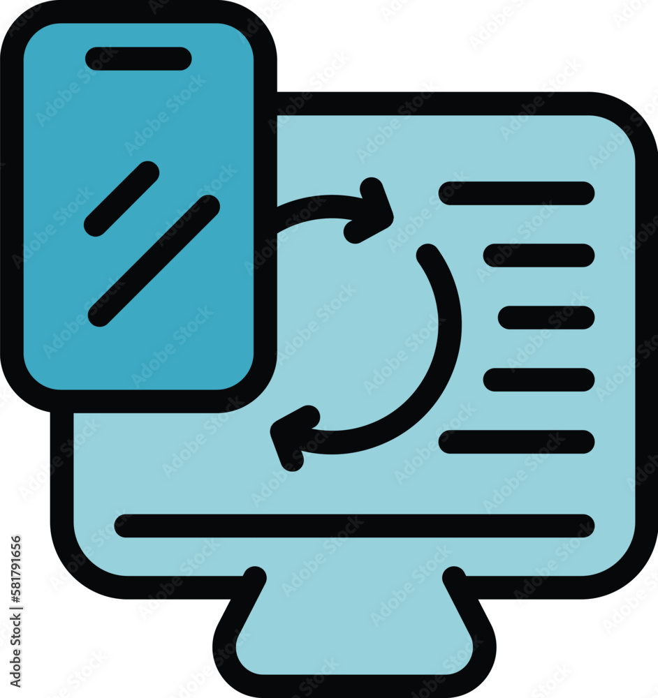 Poster smartphone pc update icon. outline smartphone pc update vector icon for web design isolated on white