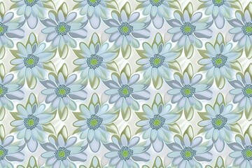 Fototapeta na wymiar Daisy painting, Pattern of stylized daisies full background (Ai generated)