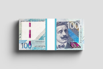 wad of peruvian banknotes, peruvian currency on a white background in high resolution, winner of a raffle
