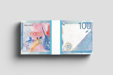 wad of peruvian banknotes, peruvian currency on a white background in high resolution, winner of a raffle