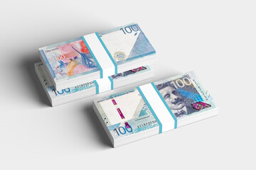 Obraz na płótnie Canvas wad of peruvian banknotes, peruvian currency on a white background in high resolution, winner of a raffle