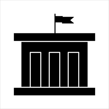 City hall building line icon, line vector sign, isolated on white background, Capitol symbol, logo illustration, editable stroke, eps 10.