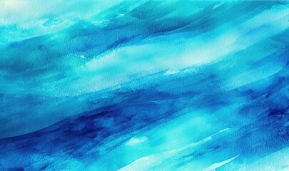 Fototapeta na wymiar a painting of a blue ocean with waves and clouds in the background. generative ai