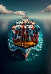 Navio de carga containers cargueiro gestão da cadeia de abastecimento IA Generativa