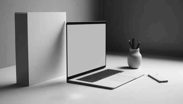 mockup image blank  screen computer