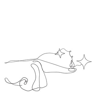 recommend clip art: continuous line drawing manicure healthy nail care illustration