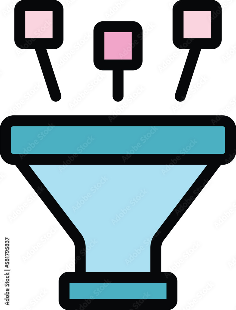 Poster clients funnel icon. outline clients funnel vector icon for web design isolated on white background 