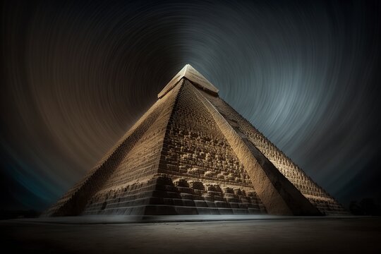 illustration, the great pyramid of giza egypt, generative ai.