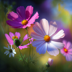 cosmos flower in the sun