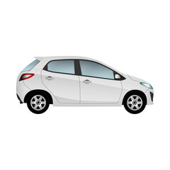 Fototapeta na wymiar Cars white mockup realistic isolate on the background. Ready to apply to your design. Png illustration.