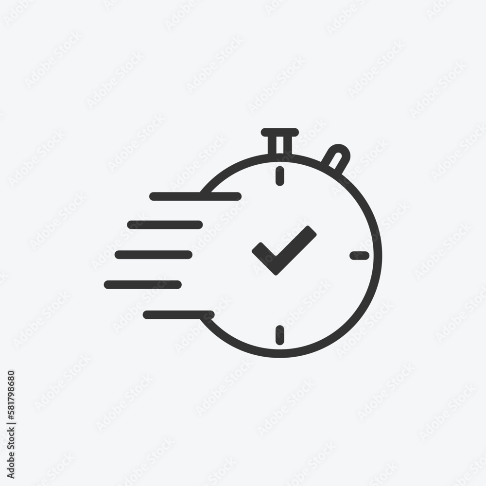 Poster vector sign of quick response icon. timer vector symbol is isolated on a grey background