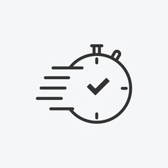 Vector sign of quick response icon. Timer vector symbol is isolated on a grey background