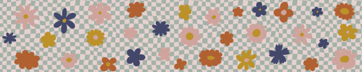 Background groovy aesthetic. Spring template for design and card, covers, package, wrapping paper.