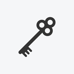 Vector sign of key icon. Unlock vector symbol is isolated on a grey background